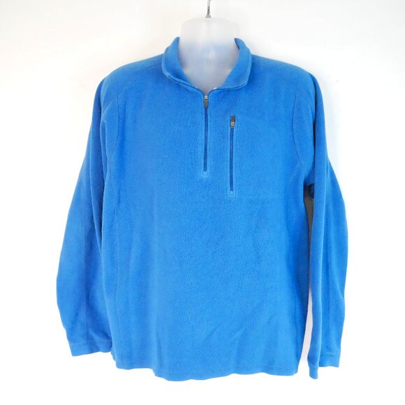 L.L. Bean Long Sleeve 1/4 Zip Fleece Pullover Blue Mens Size Large Regular - Picture 1 of 6
